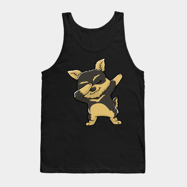 Yorkshire Terrier Dog Dabbing Kawaii Tank Top by KAWAIITEE